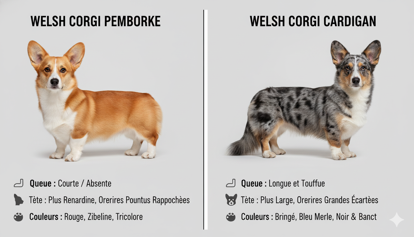 Découvrir les différences entre le corgi pembroke et le corgi cardigan