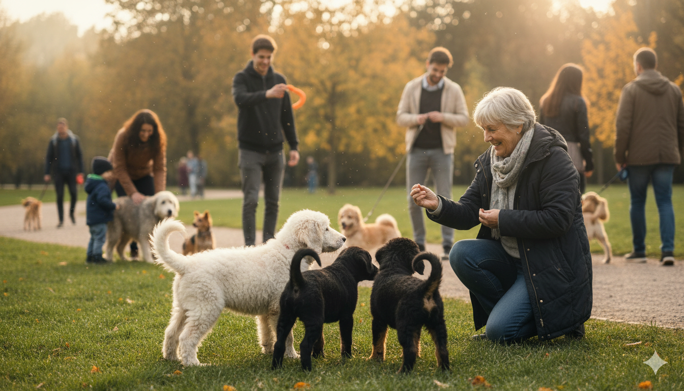 Socialisation chiot de berger Croate, Majorque, Mioritic
