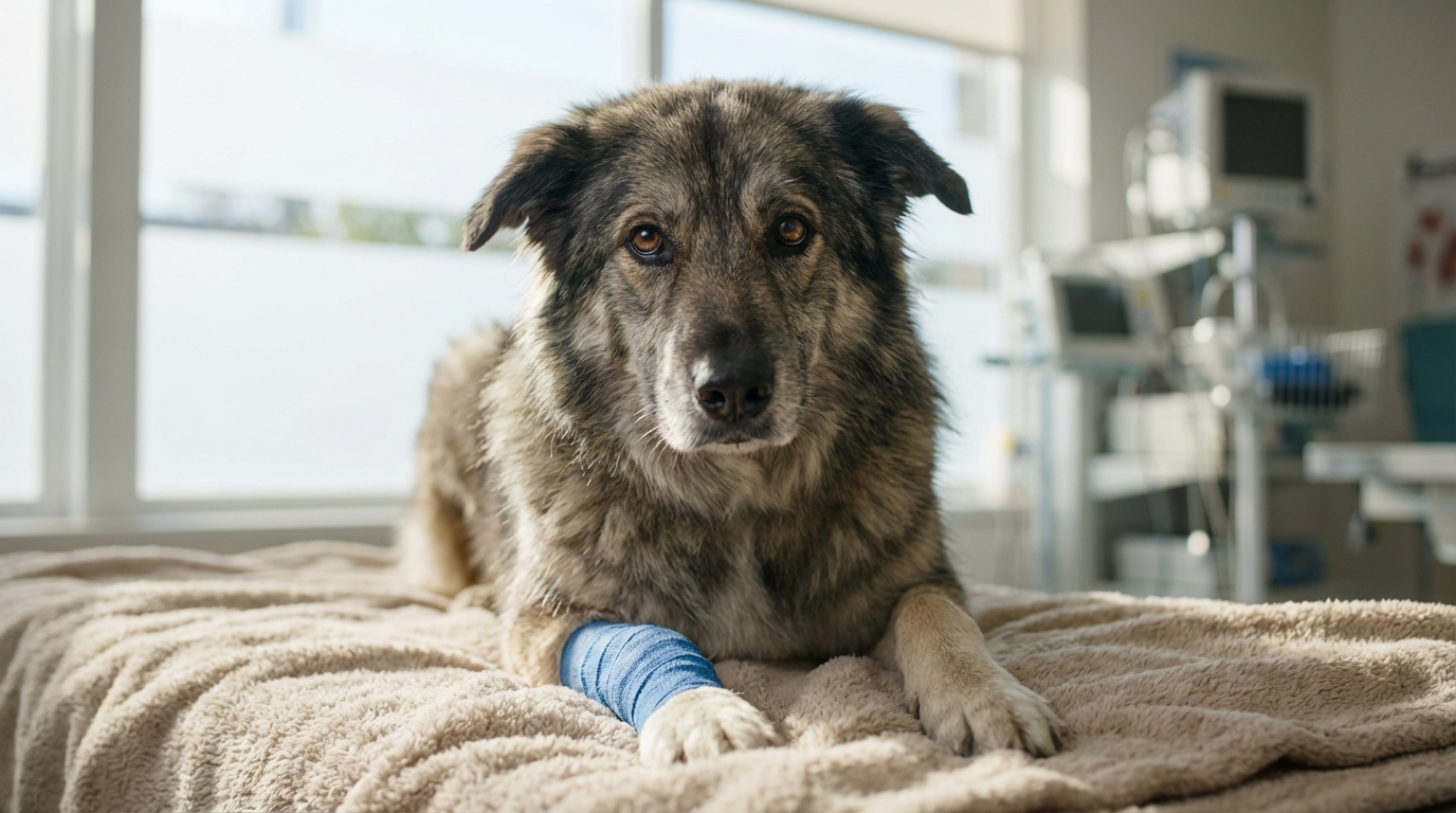 Un magnifique chien croisé Husky et Malinois avec un regard expressif, symbolisant la résilience après un traumatisme.