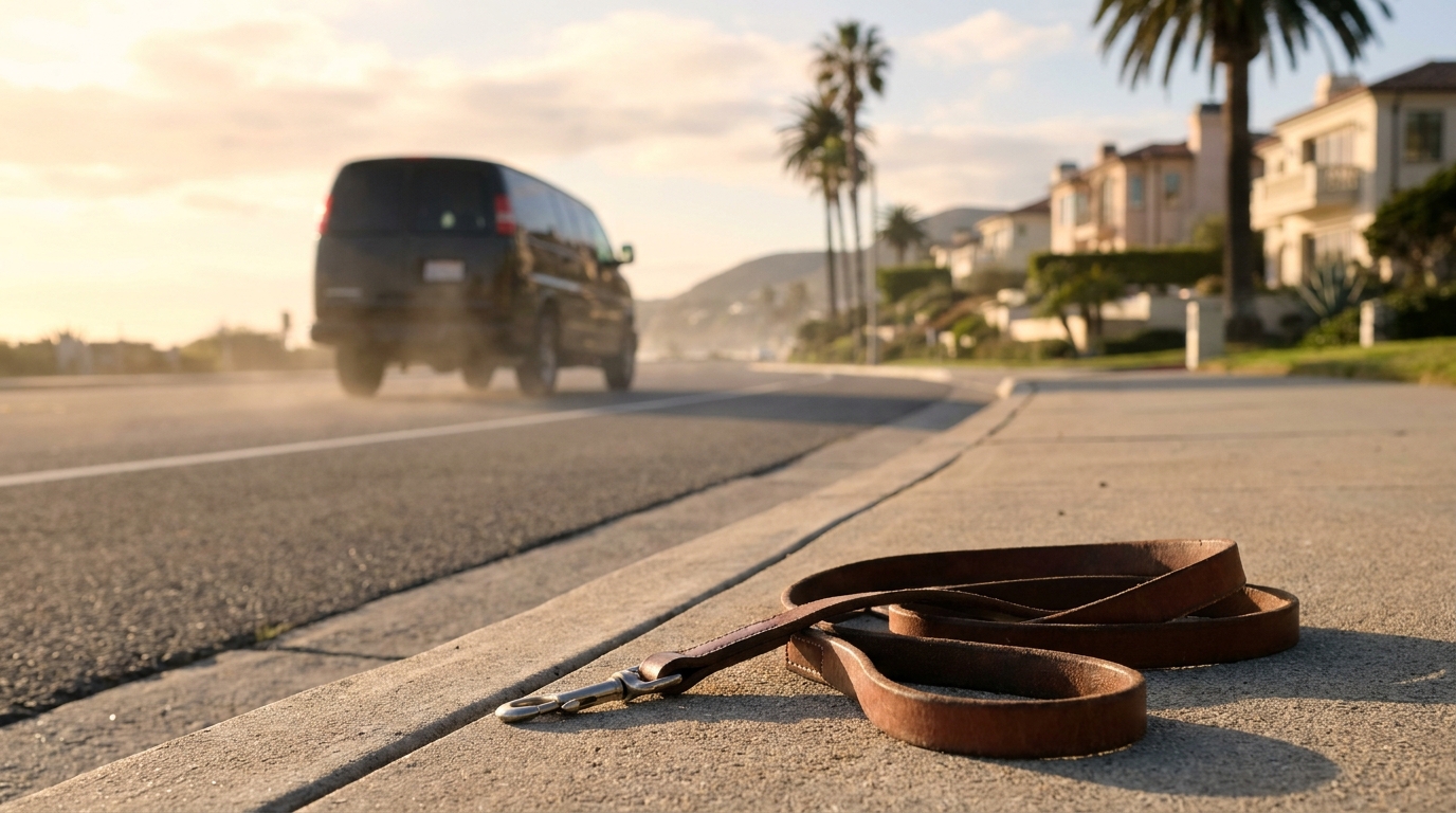 Portrait sobre de David Charvet au regard préoccupé, avec en surimpression discrète la silhouette d'un chien de type labrador.