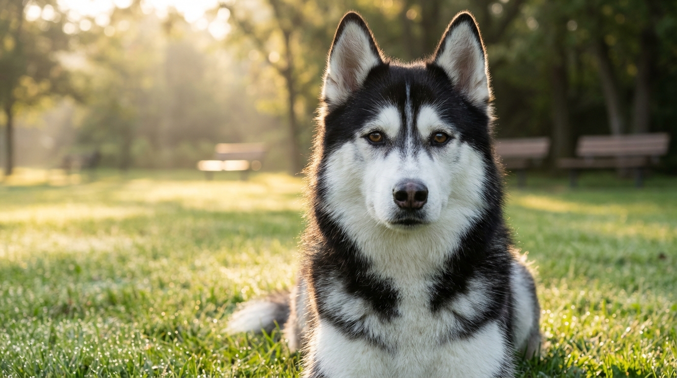 Un magnifique Husky sibérien au regard doux et plein d'espoir, symbole de résilience, cherche une famille aimante après avoir été abandonné et maltraité.