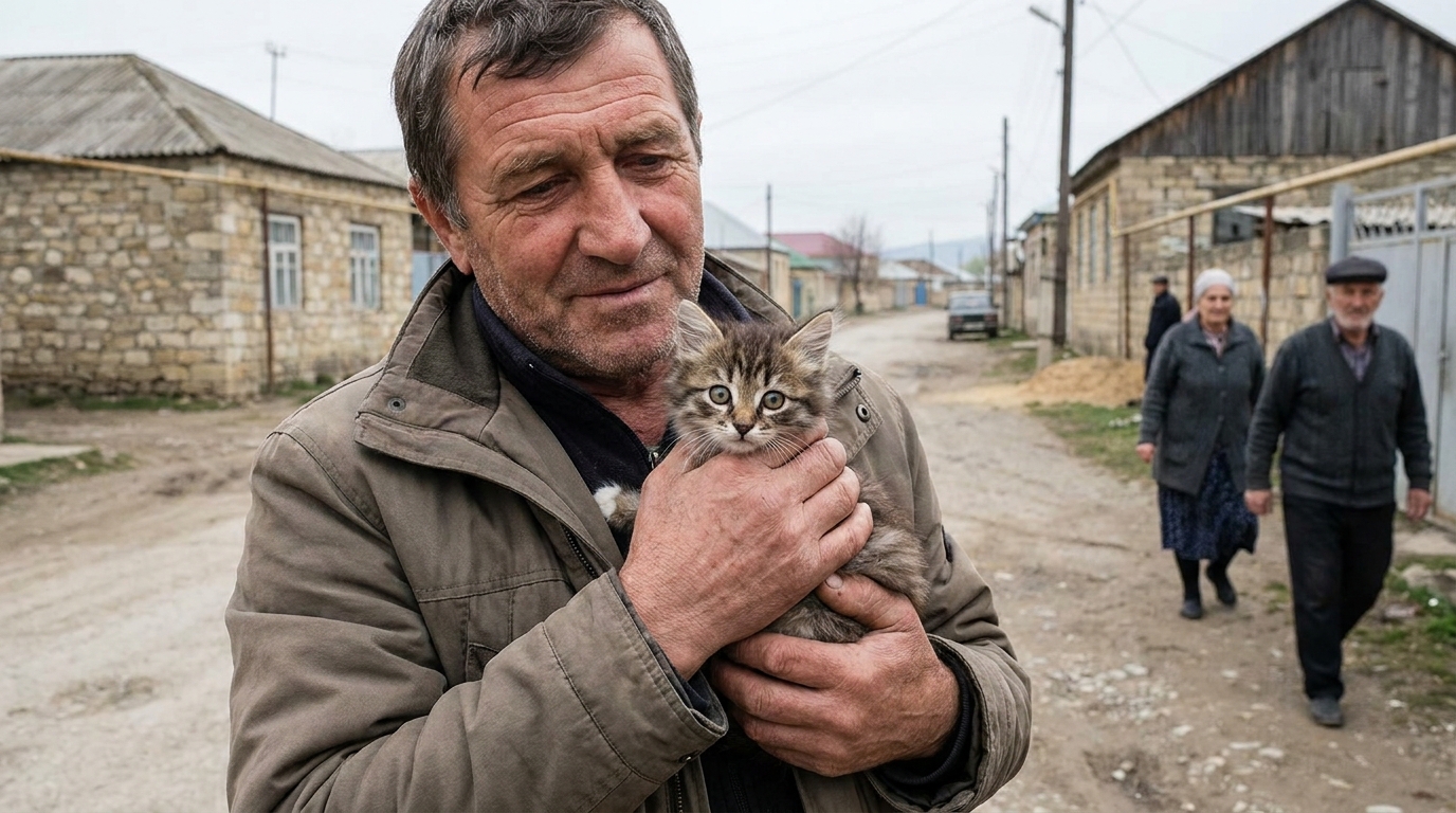 Un jeune chaton au regard plein d'espoir se remettant de sa blessure dans les bras bienveillants d'un soignant.