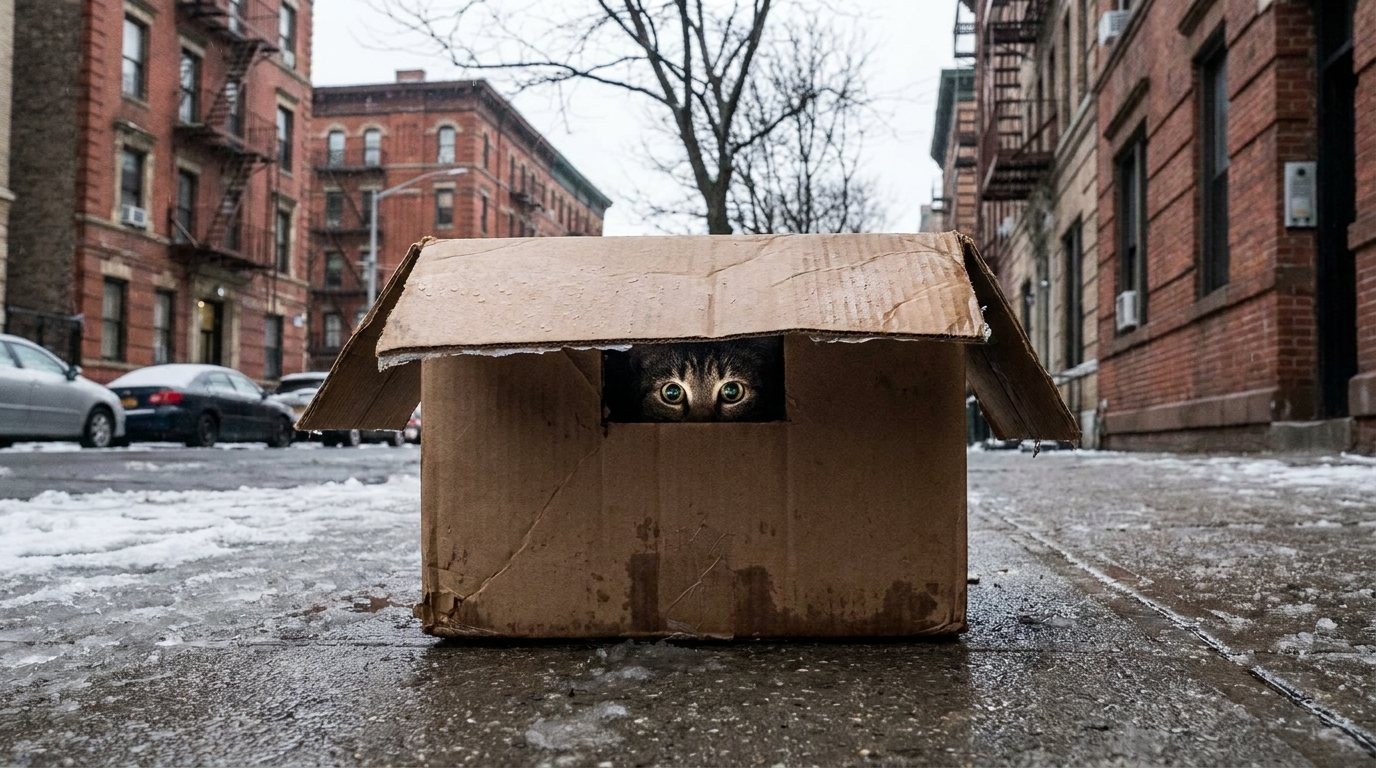 Une petite chatte tigrée nommée Jaisa, maintenant en sécurité, se repose dans une couverture douce après son sauvetage.