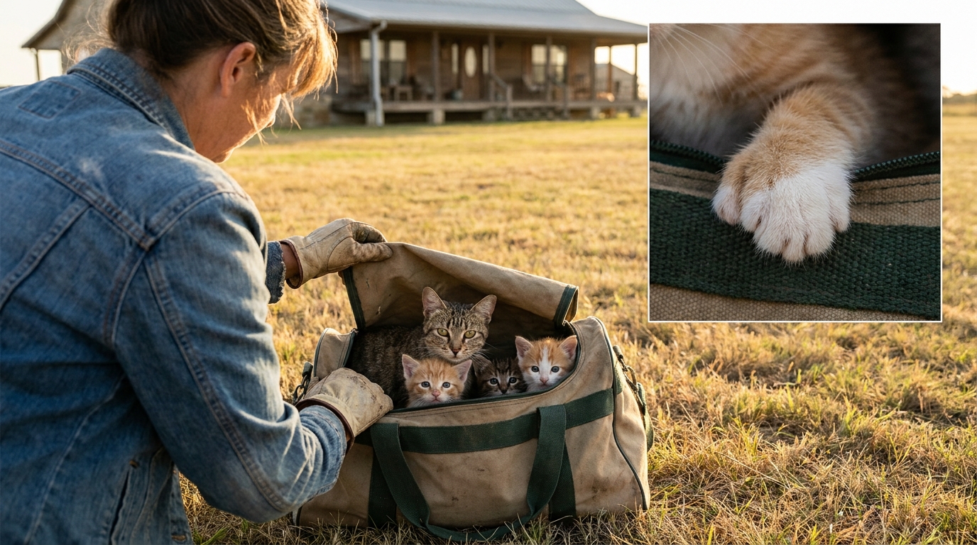 Gros plan sur les pattes d'un chaton roux et blanc aux yeux bleus, montrant clairement des doigts supplémentaires, symbole de polydactylie.