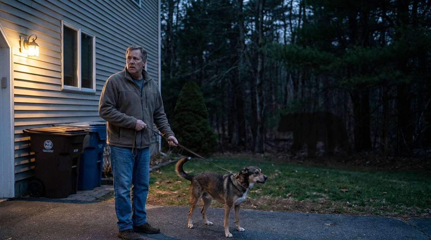 Un chien courageux se repose sur un canapé, une patte bandée, après avoir survécu à une attaque d'ours près de sa maison aux États-Unis.