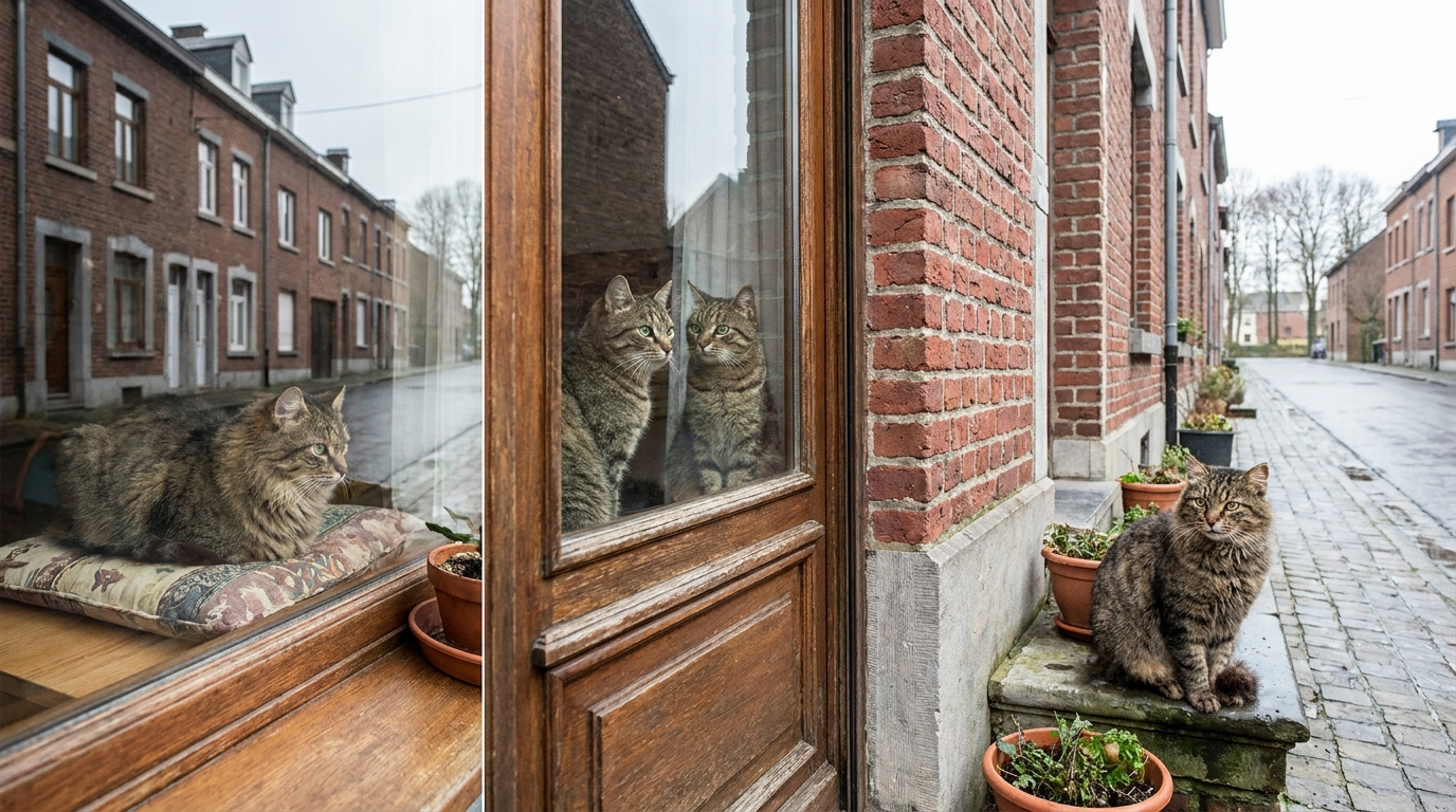Une famille découvre avec stupeur qu'elle a deux chats presque identiques, l'un à l'intérieur et l'autre à l'extérieur de la maison.