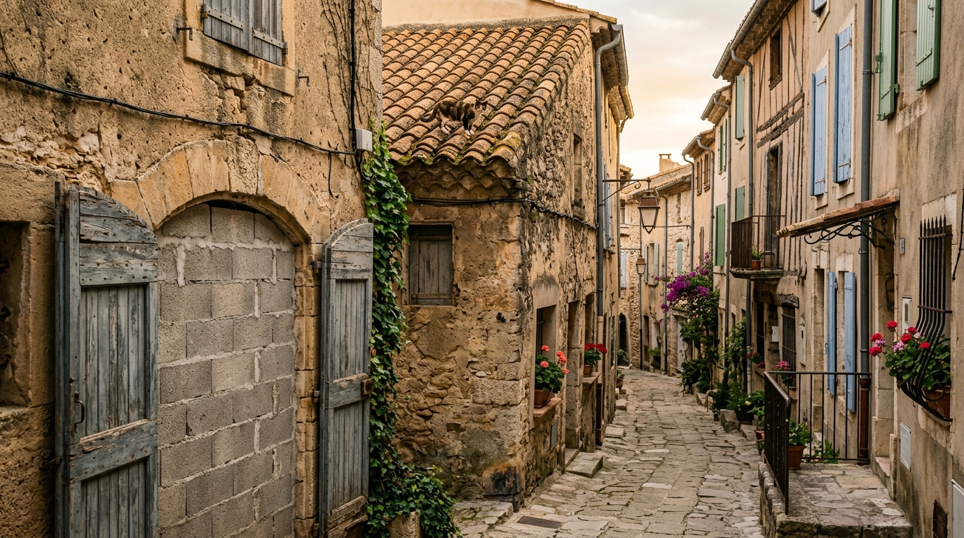 Un bâtiment muré en centre-ville à Perpignan où des chats ont été aperçus.