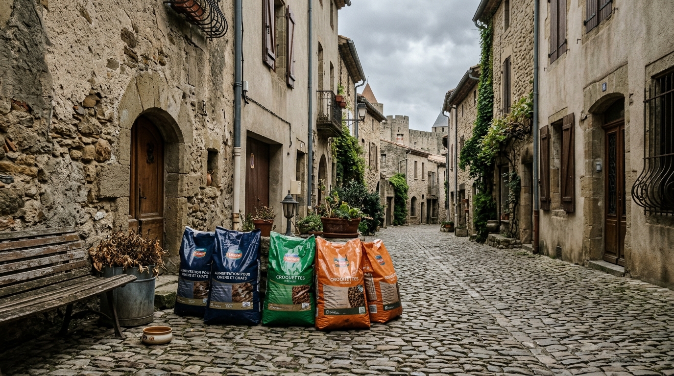 Lieu de l'enquête à Carcassonne après la découverte effroyable.