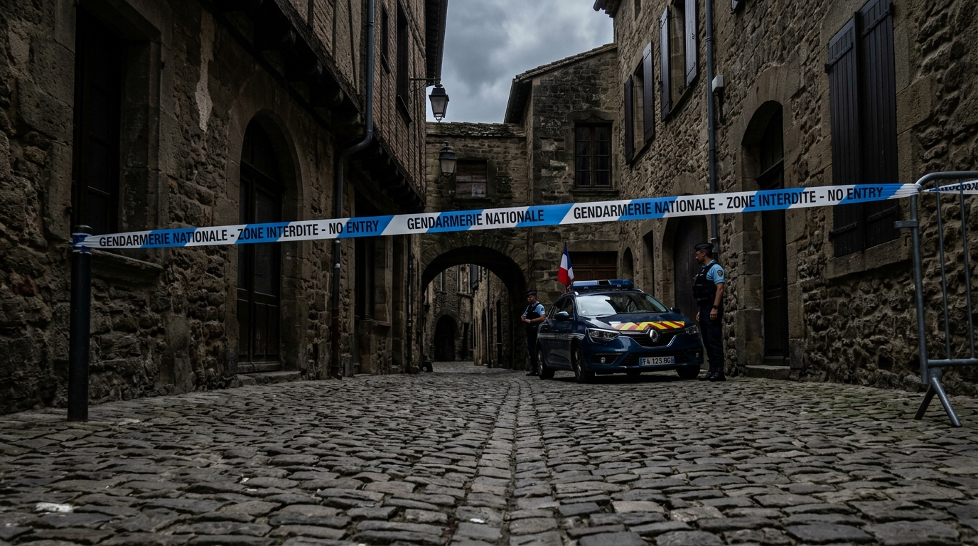 Gendarmerie en intervention dans une ruelle de Carcassonne