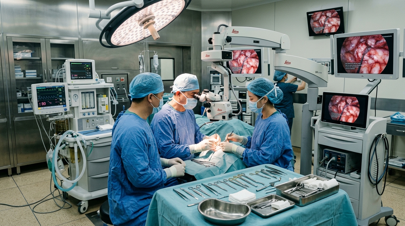 Équipe médicale pédiatrique en intervention de chirurgie d'urgence