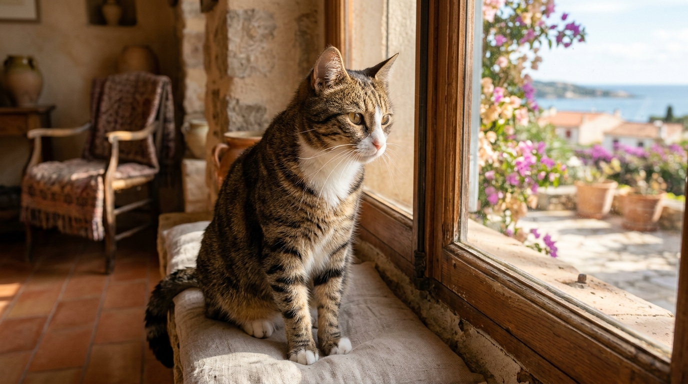 Un chat tigré recevant des soins vétérinaires d'urgence à Six-Fours-les-Plages.