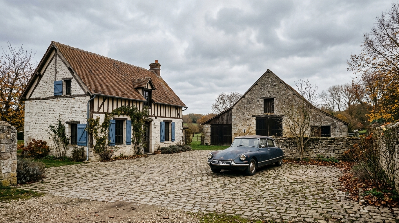 Maison de campagne en Picardie où des cadavres d'animaux ont été découverts par les enquêteurs.