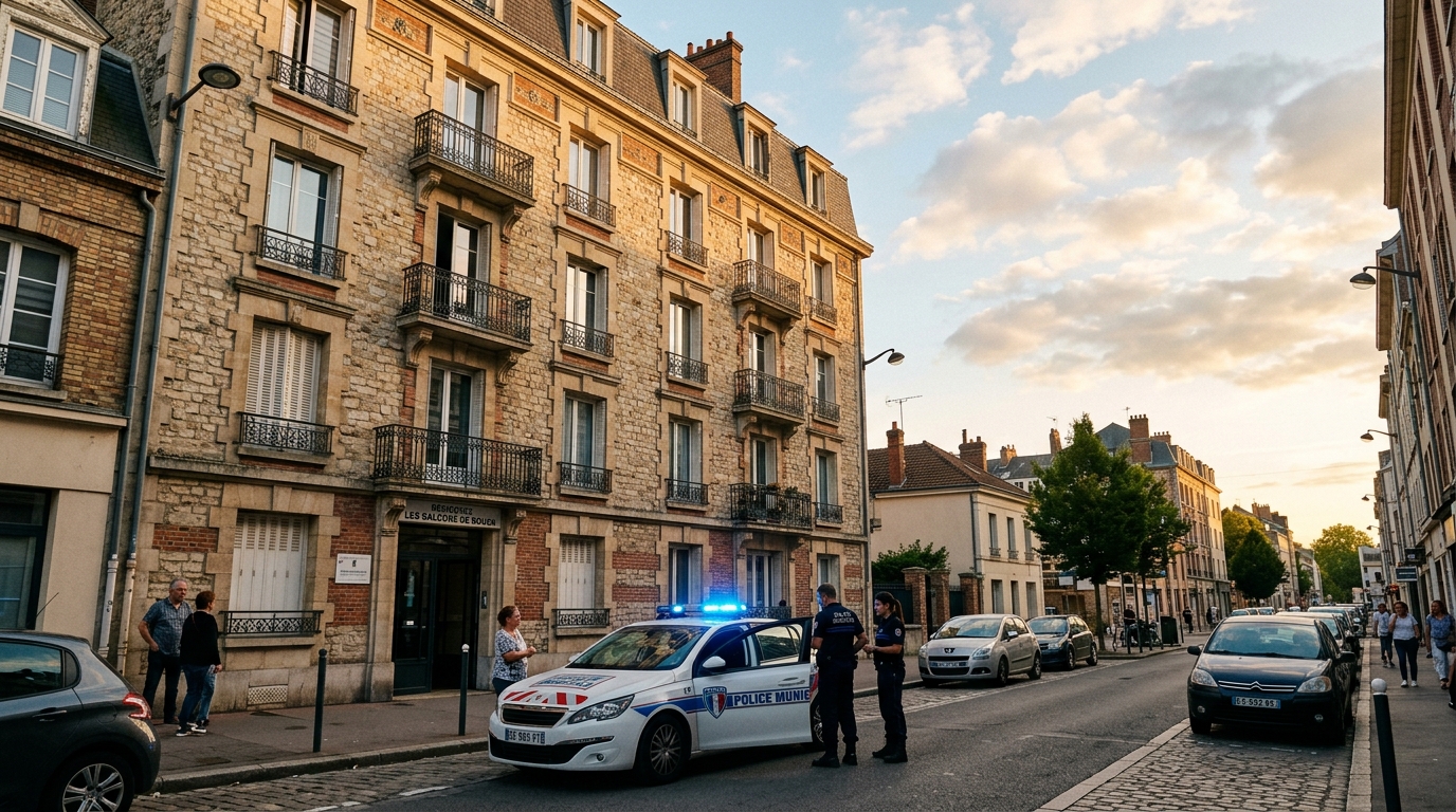 Immeuble résidentiel à Rouen où les forces de l'ordre sont intervenues lors d'un différend.