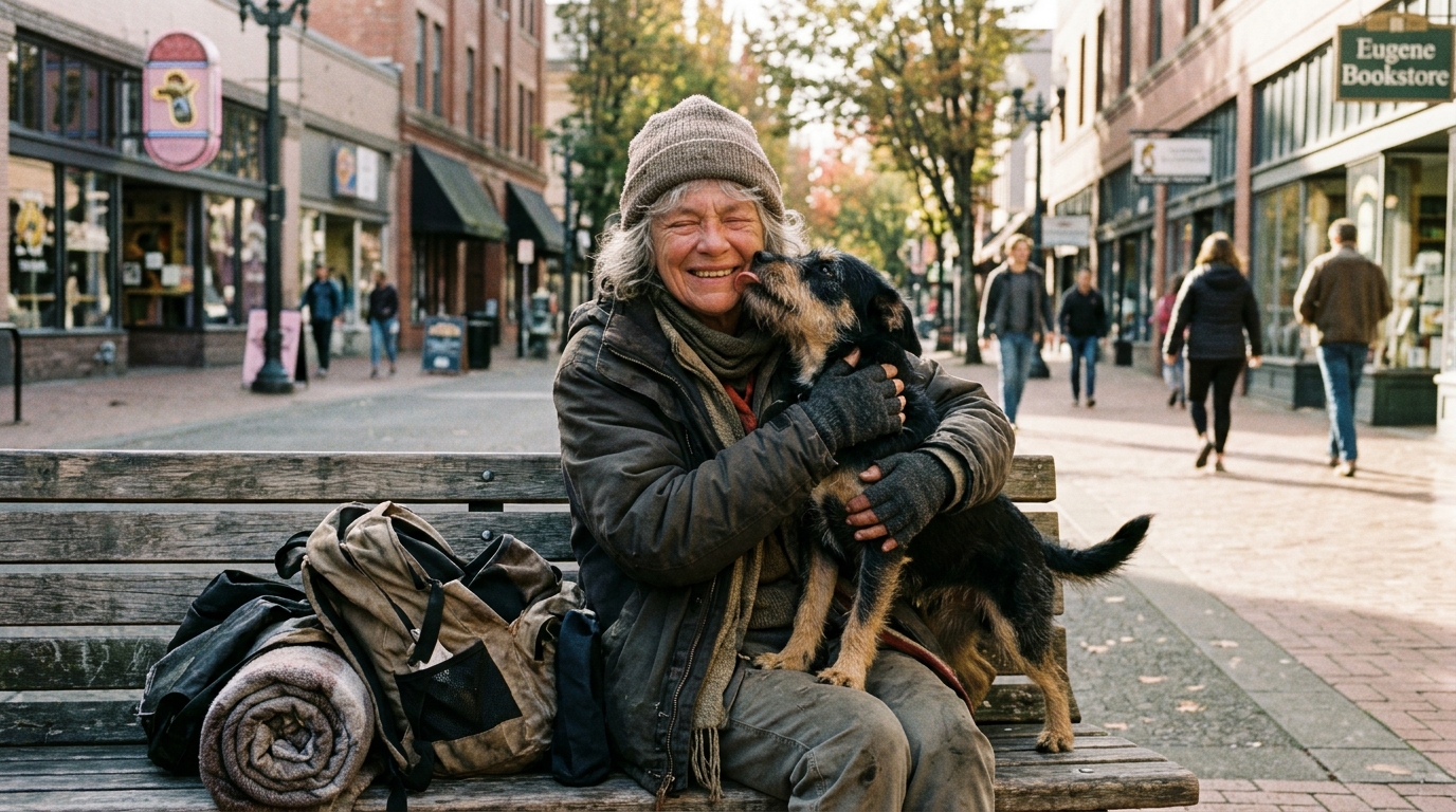 Un chien de deux ans auprès de sa maîtresse de 73 ans dans une rue américaine.