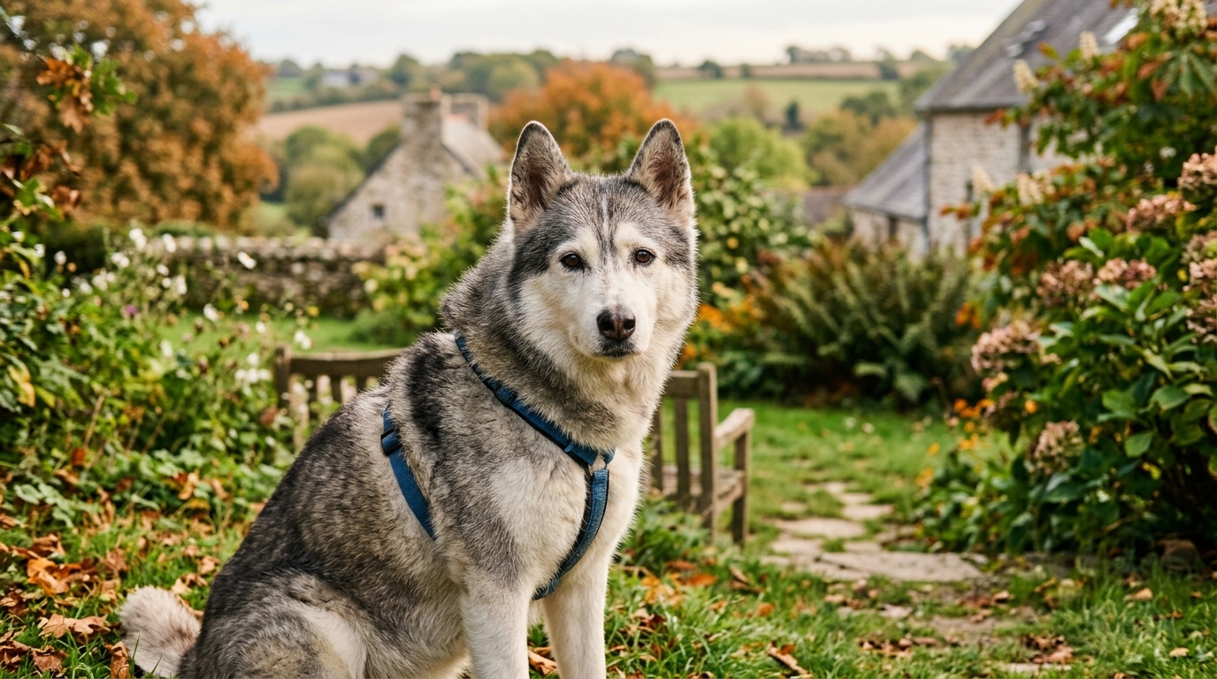 Un Husky Sibérien âgé de 11 ans attend une famille dans un refuge du Morbihan